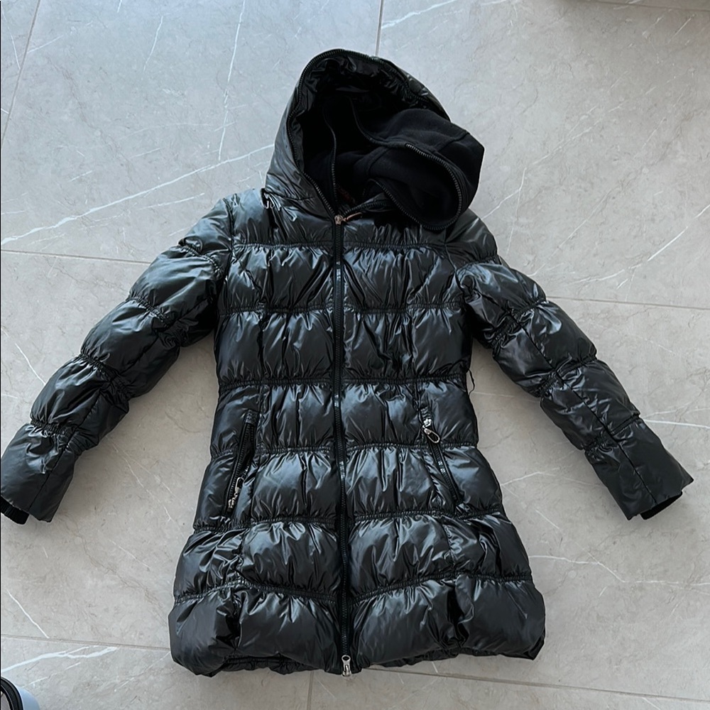 Black Puffer Down Coat with Hood